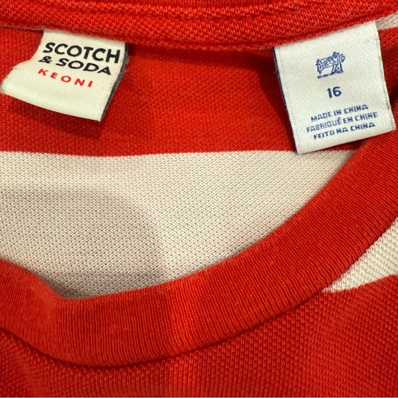 Scotch & Soda Red and White Striped Kids Shirt - Picture 5 of 6